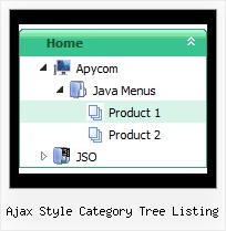 Ajax Style Category Tree Listing Toolbar Menu Tree