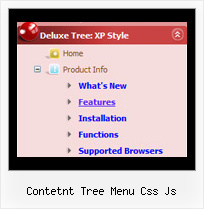 Contetnt Tree Menu Css Js Trees Scrolling Menu Bar