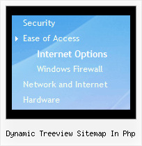 Dynamic Treeview Sitemap In Php Tree Rollover Menu Drop Down