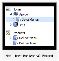 Html Tree Horizontal Expand Tree Text Menu
