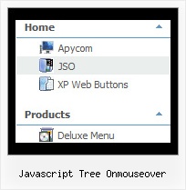 Javascript Tree Onmouseover Tree View Pull Down Menu