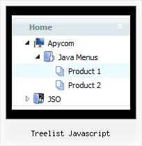 Treelist Javascript Tree Drop Down Menu Sample