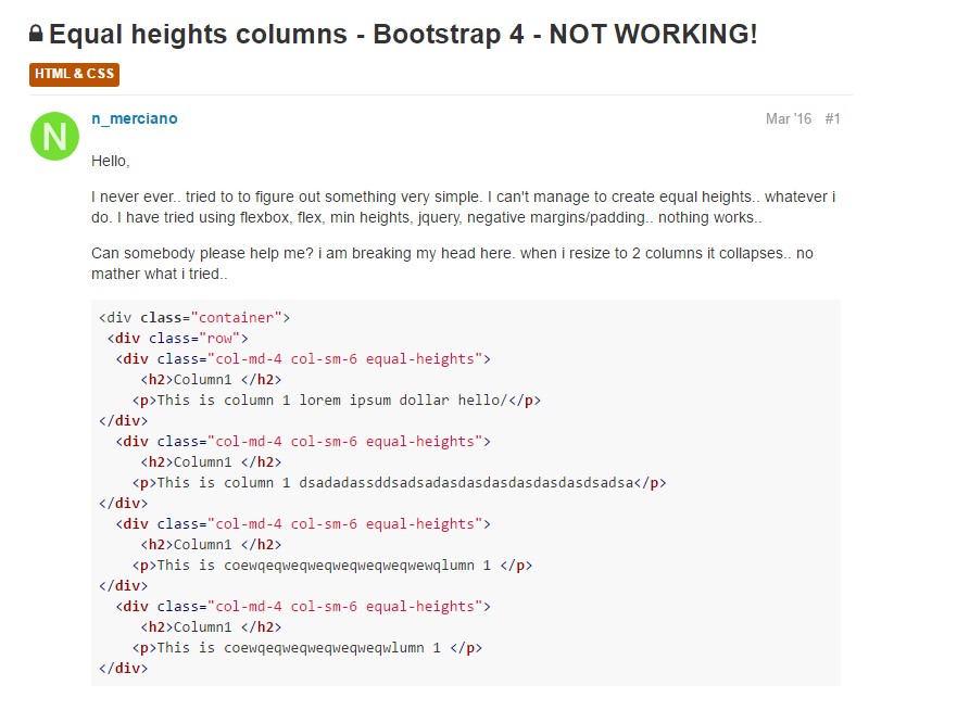  Difficulty with a heights of the Bootstrap columns