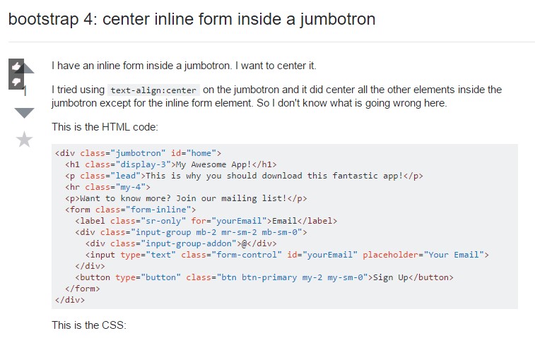Bootstrap 4:  focus inline form inside a jumbotron