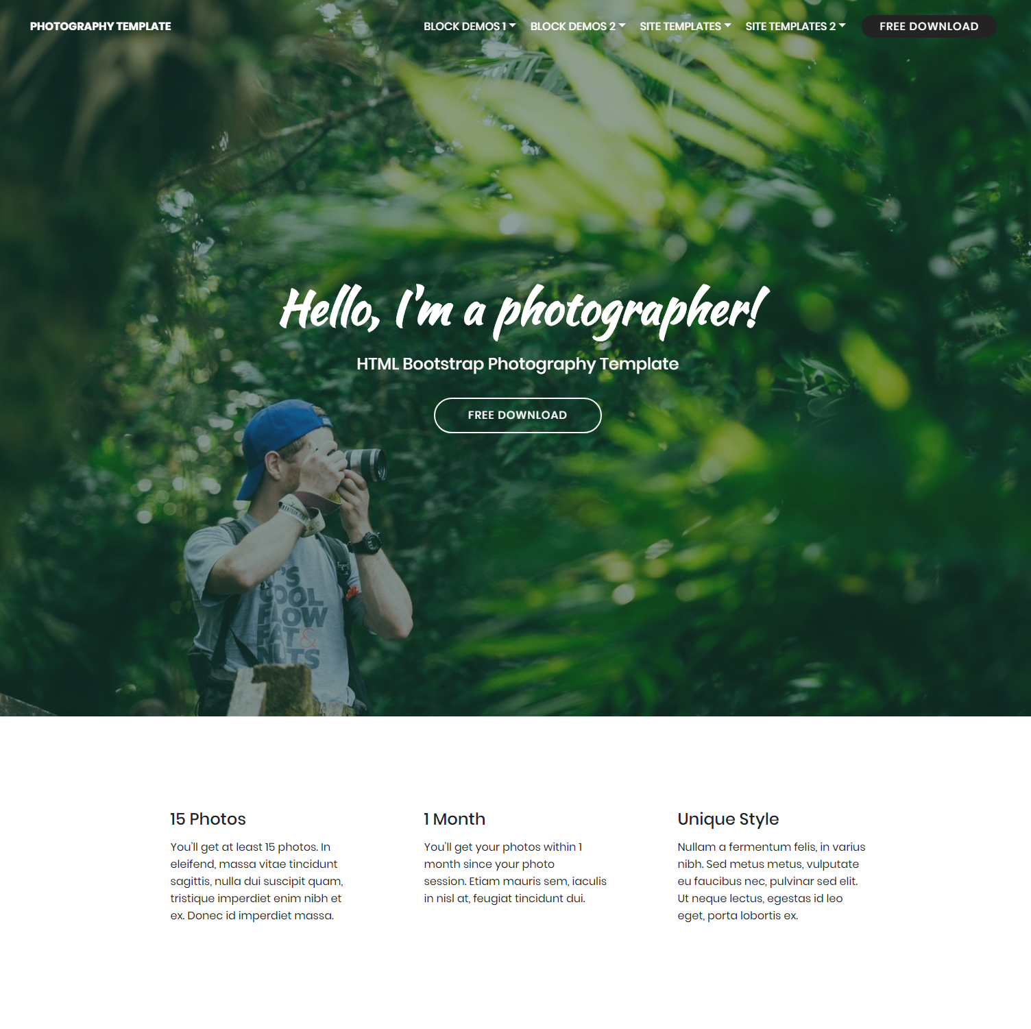 Free Download Bootstrap Photography Themes