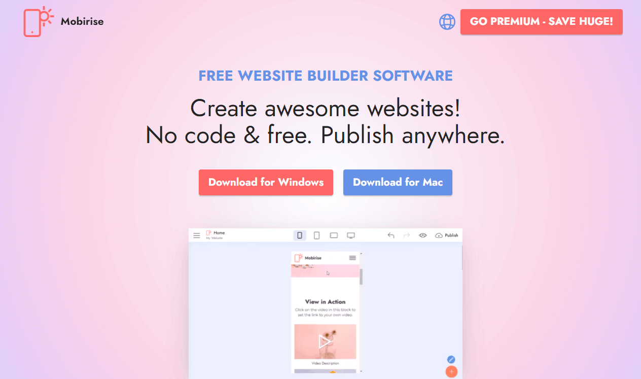 Mobirise Website Builder Software