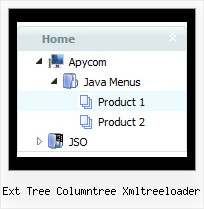 Ext Tree Columntree Xmltreeloader Menu Horizontal Tree Over