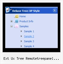 Ext Ux Tree Remotetreepanel Initialization Menu Tree Horizontal