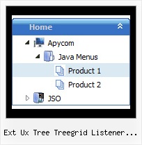 Ext Ux Tree Treegrid Listener Extjs Creating Menu Bar Tree