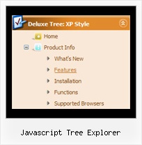 Javascript Tree Explorer Expanding Menu Tree