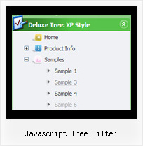 Javascript Tree Filter Tree Horizontal Menus