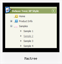 Mactree Horizontal Menu Example Tree
