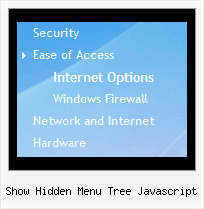 Show Hidden Menu Tree Javascript Navigation Trees